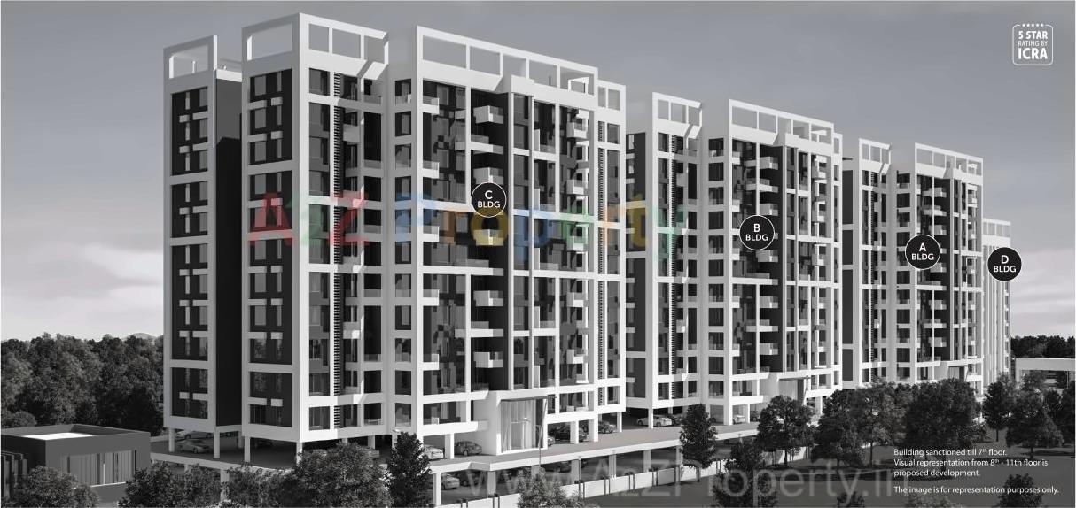 3D Elevation of real estate project Pristine Prolife located at Wakad, Pune, Maharashtra