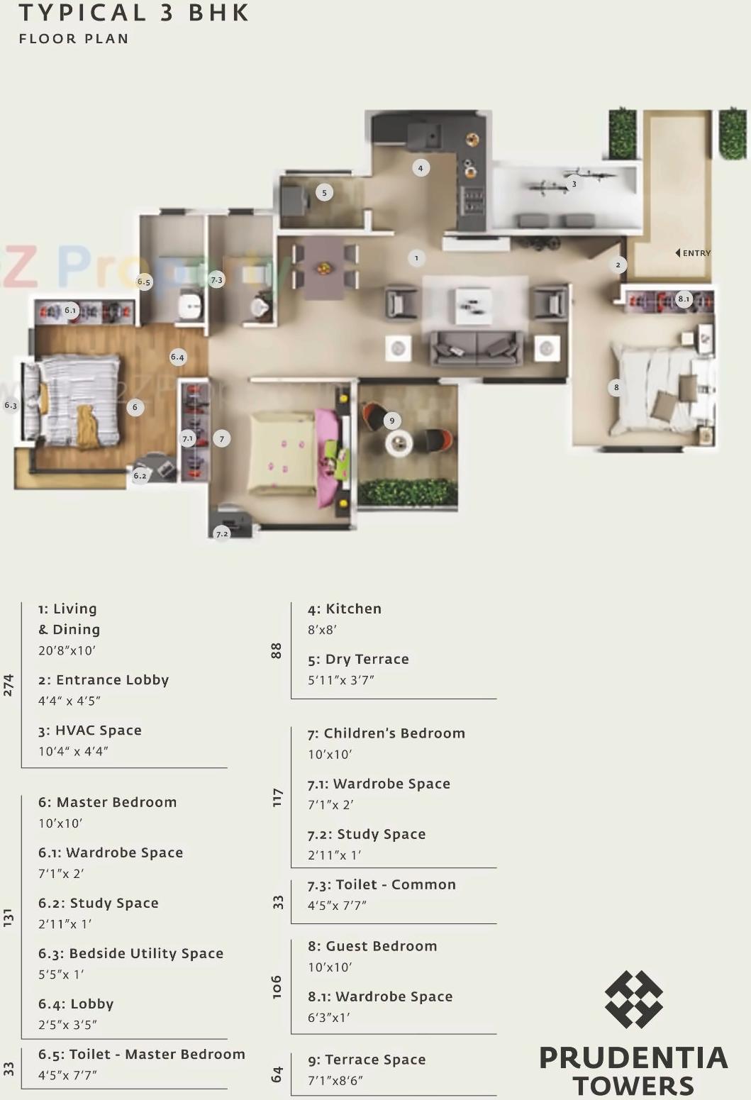 Layout of real estate project Prudentia located at Wakad, Pune, Maharashtra