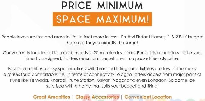  of real estate project Pruthvi Ekdanta Homes located at Kesnand, Pune, Maharashtra