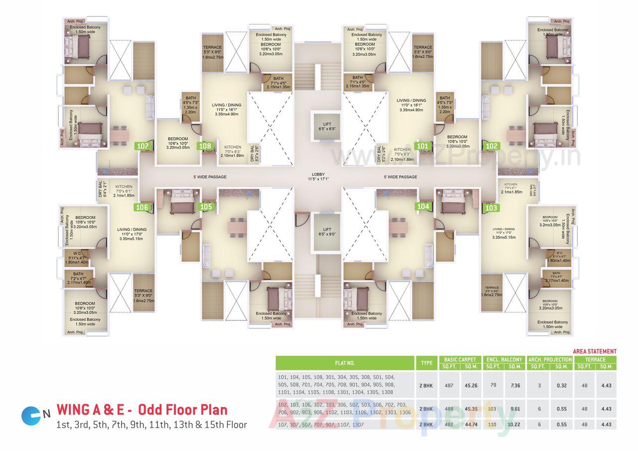 Vtp Purvanchal Floor Plans A E Odd of real estate project Purvanchal located at Kesnand, Pune, Maharashtra