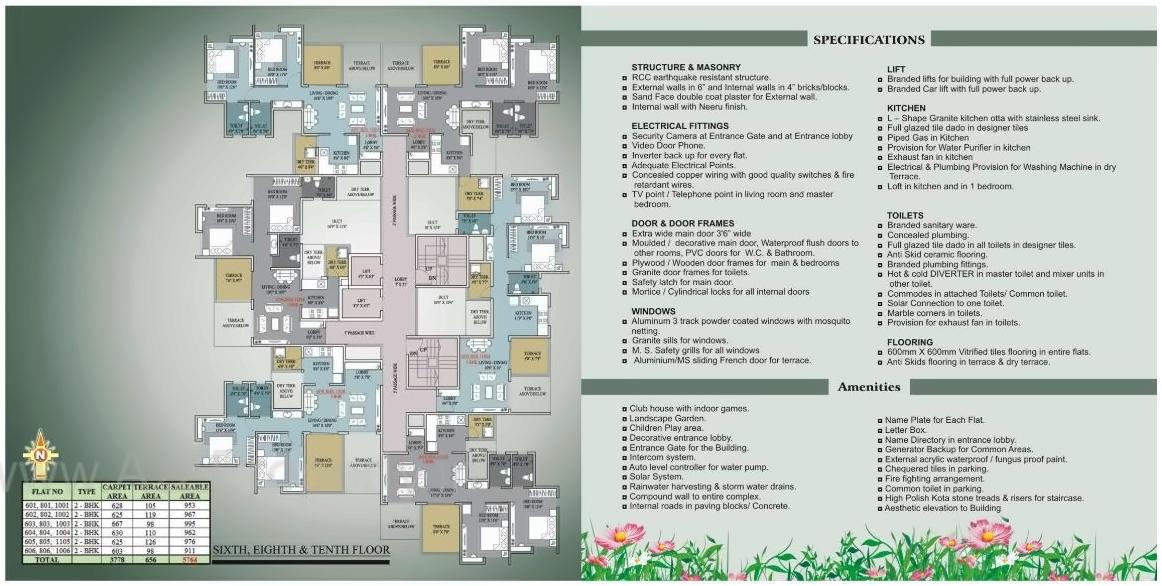 Layout of real estate project Pushkardeep located at Warje, Pune, Maharashtra