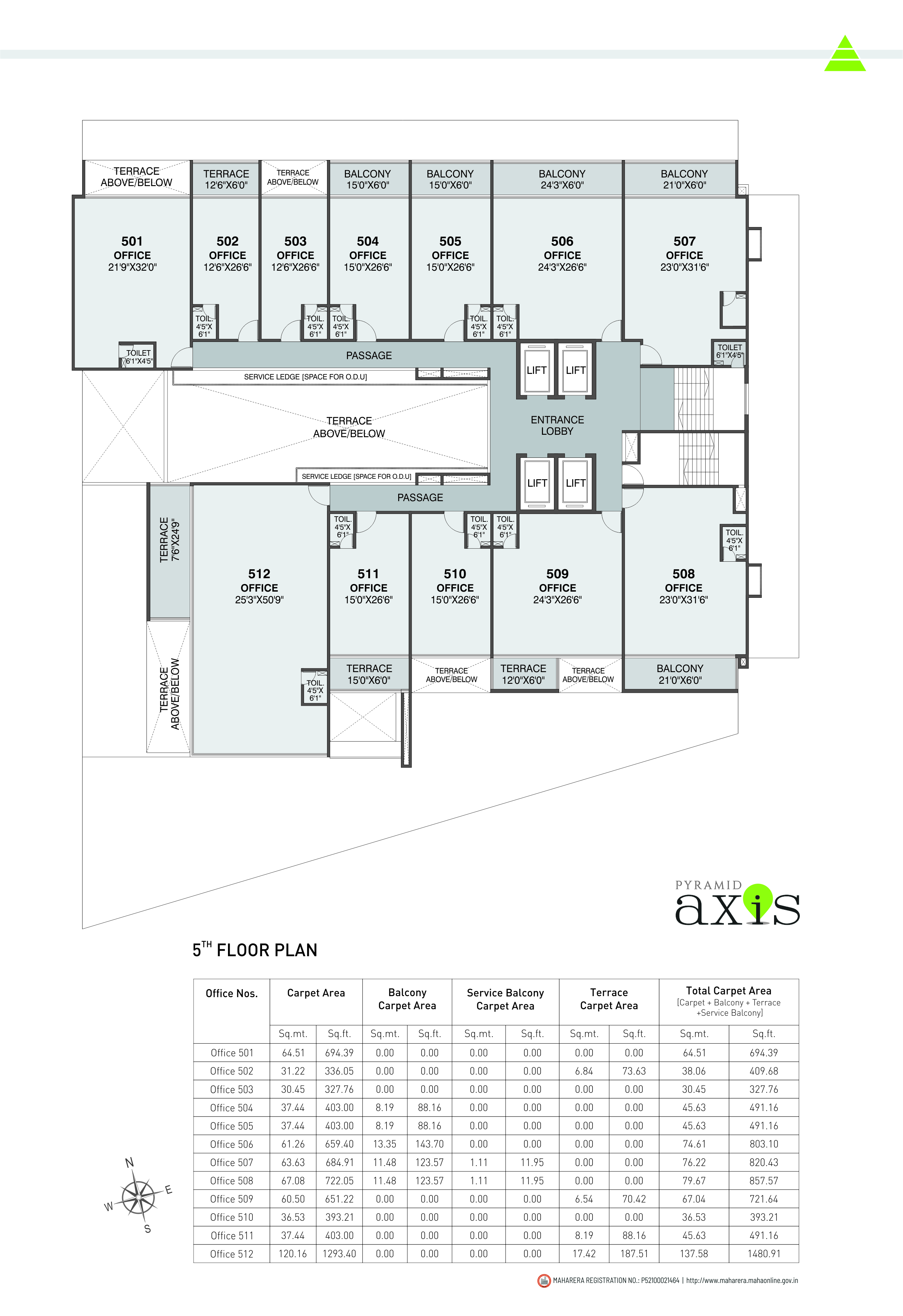 Layout of real estate project Pyramid Axis located at Baner, Pune, Maharashtra