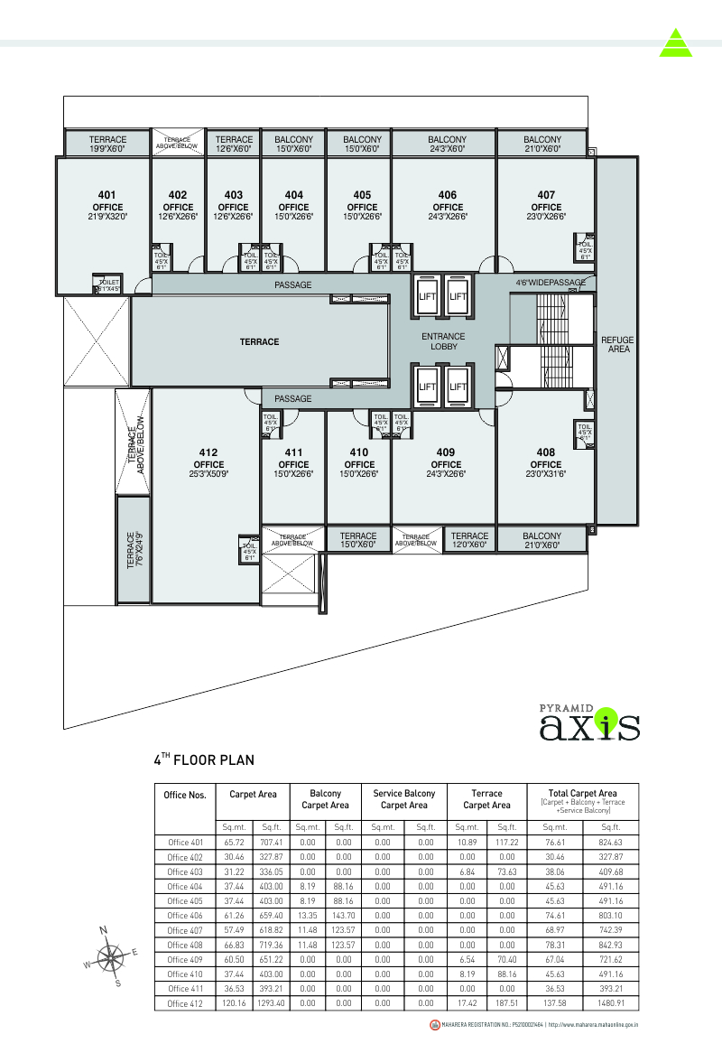 3D Elevation of real estate project Pyramid Axis located at Baner, Pune, Maharashtra
