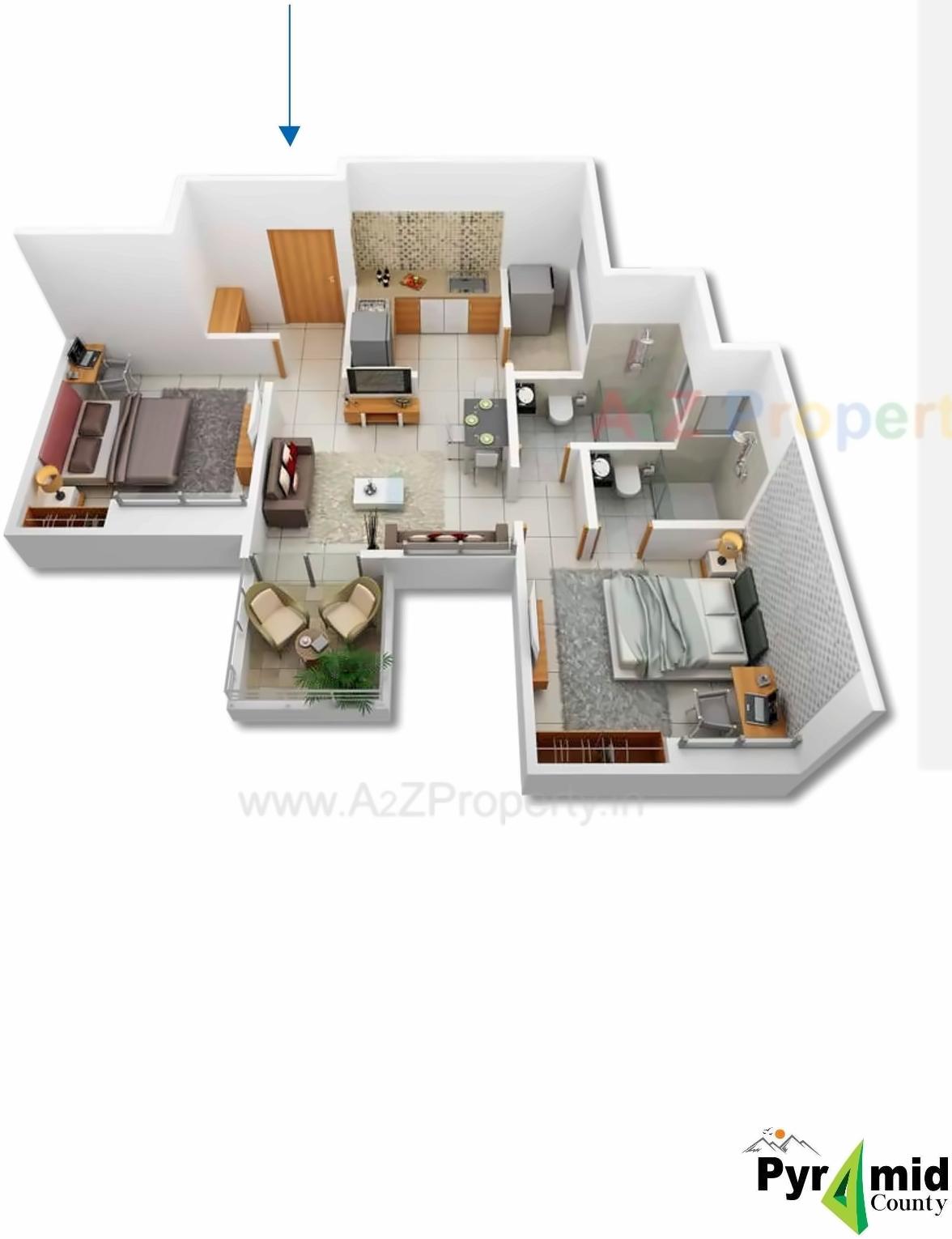 Layout of real estate project Pyramid County Bhukum located at Bhukum, Pune, Maharashtra