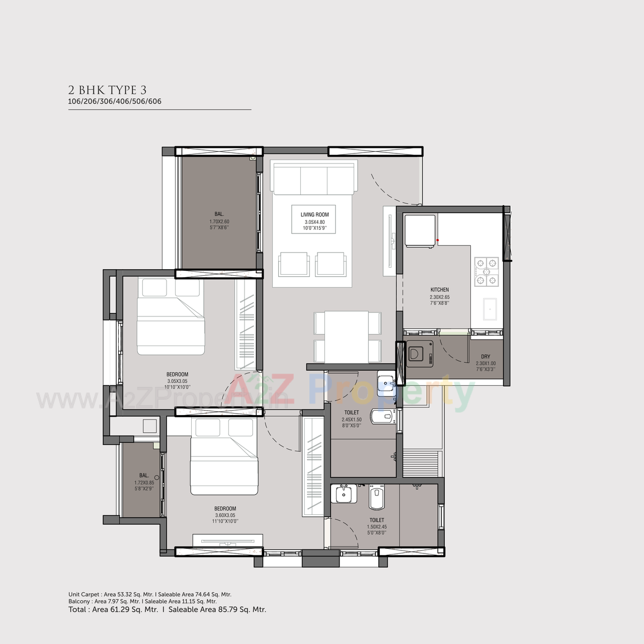 Rachana Eternia 2bhk Type 03 of real estate project Rachana Eternia located at Baner, Pune, Maharashtra