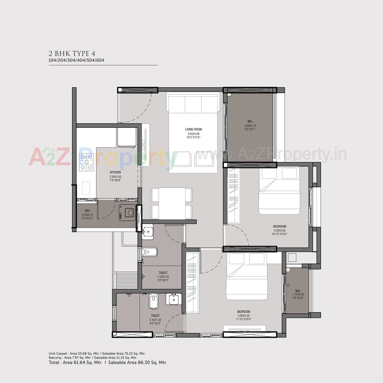 Rachana Eternia 2bhk Type 04 of real estate project Rachana Eternia located at Baner, Pune, Maharashtra