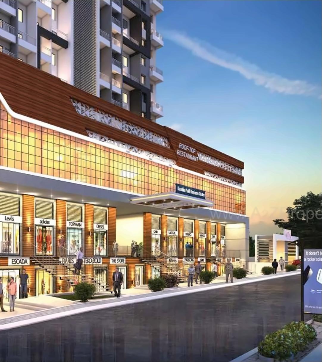 3D Elevation of real estate project Raghunandan Kasturi/ Kamthe Patil Business Center located at Kondhwa-bk, Pune, Maharashtra