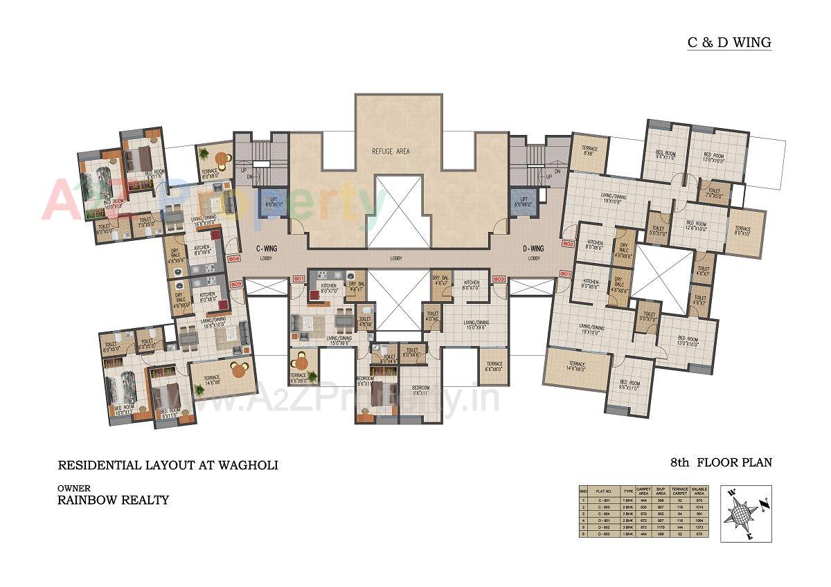 Floor8 of real estate project Rainbow Grace located at Wagholi, Pune, Maharashtra