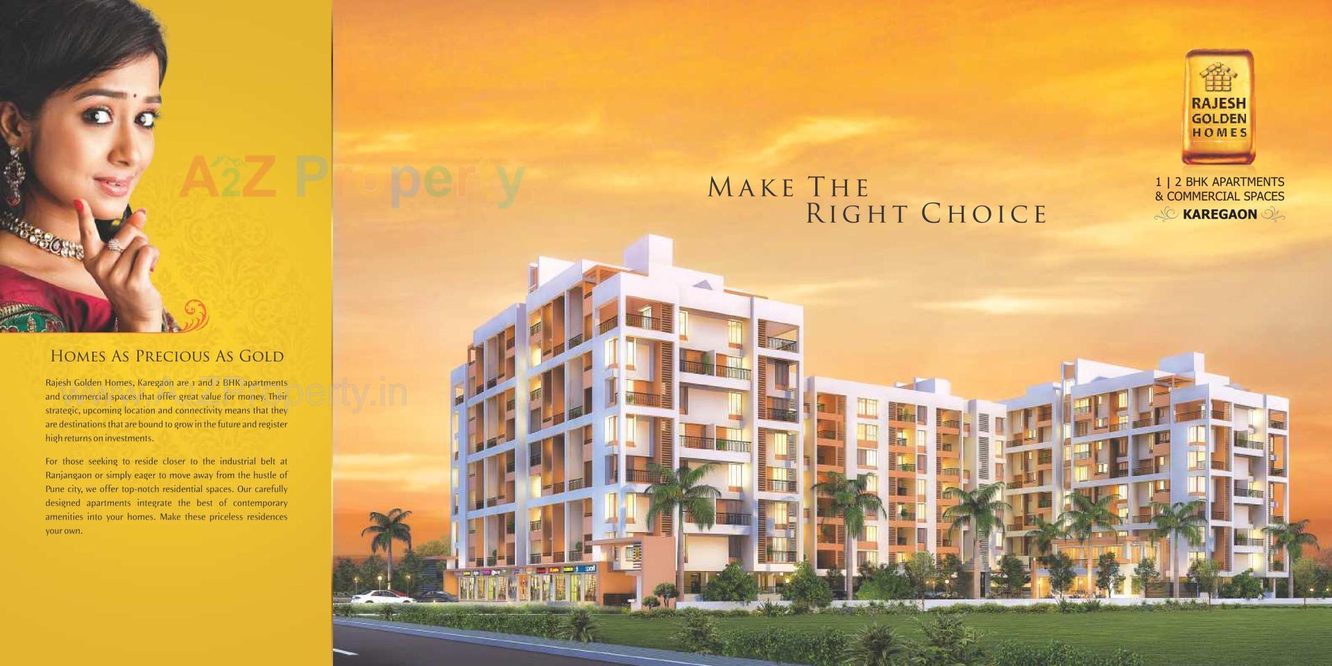 3D Elevation of real estate project Rajesh Golden Homes located at Karegaon, Pune, Maharashtra