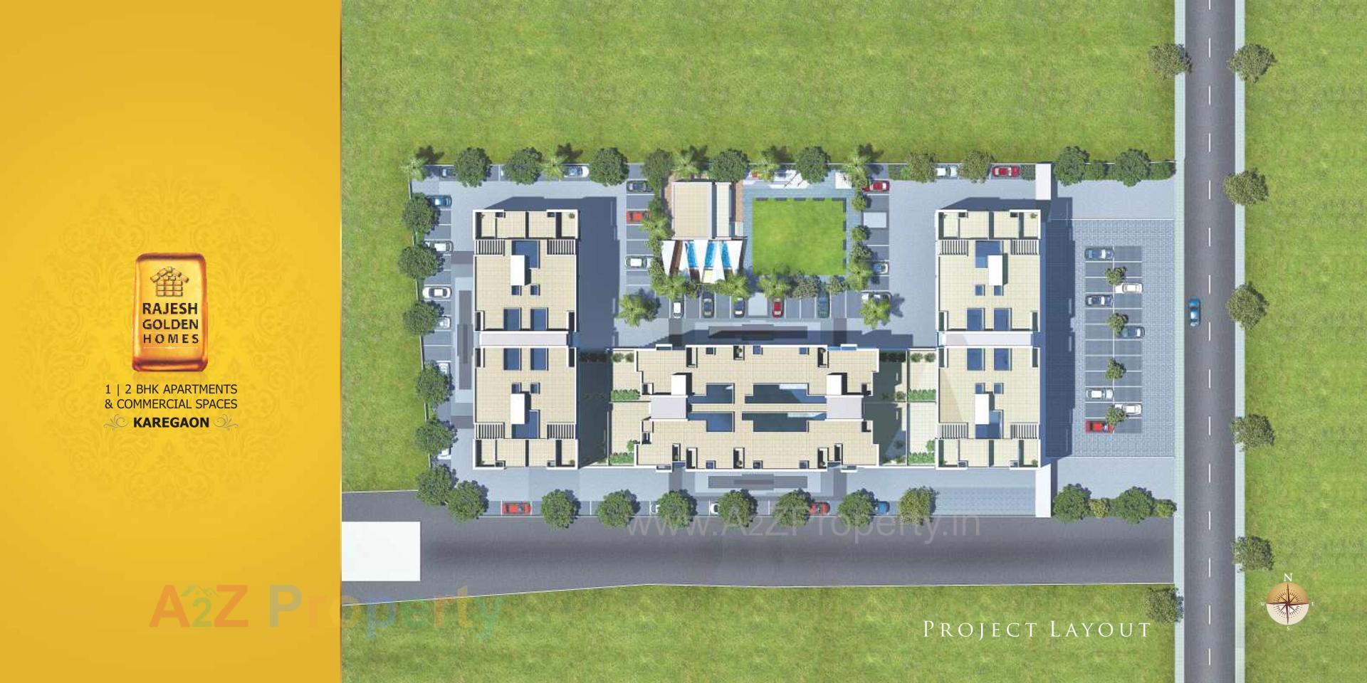 Layout of real estate project Rajesh Golden Homes located at Karegaon, Pune, Maharashtra