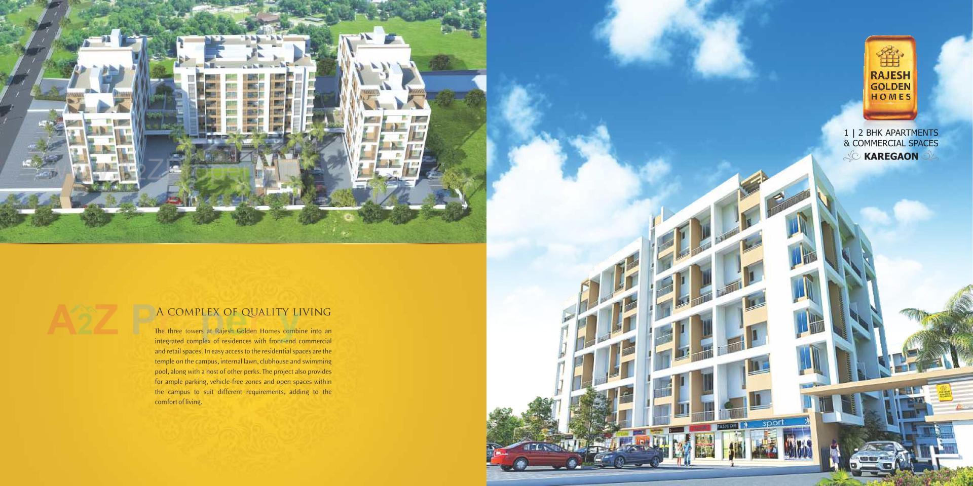 3D Elevation of real estate project Rajesh Golden Homes located at Karegaon, Pune, Maharashtra