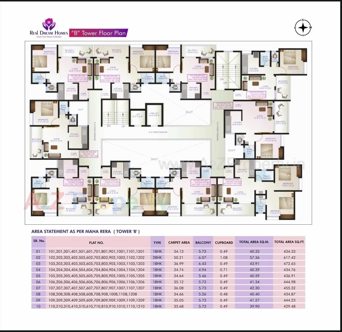 Layout of real estate project Real Dream Homes located at Varale, Pune, Maharashtra