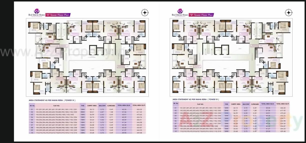 Layout of real estate project Real Dream Homes located at Varale, Pune, Maharashtra