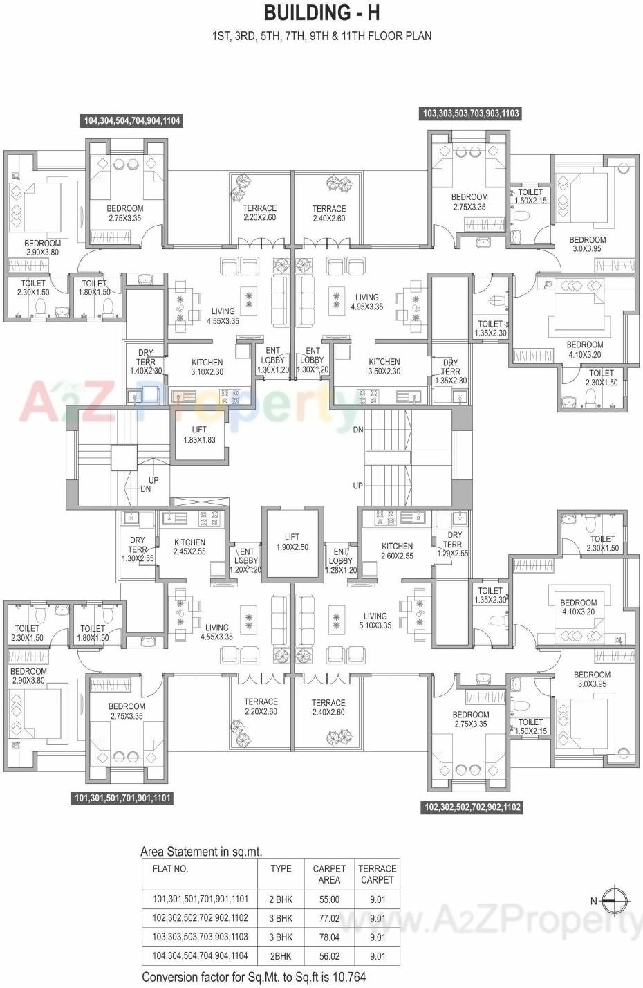 Layout of real estate project Richmond Park located at Pimpale-saudagar, Pune, Maharashtra