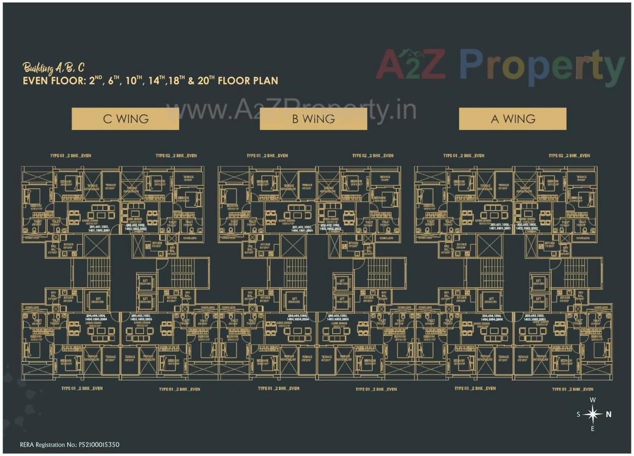 Layout of real estate project Royal Grande located at Wakad, Pune, Maharashtra