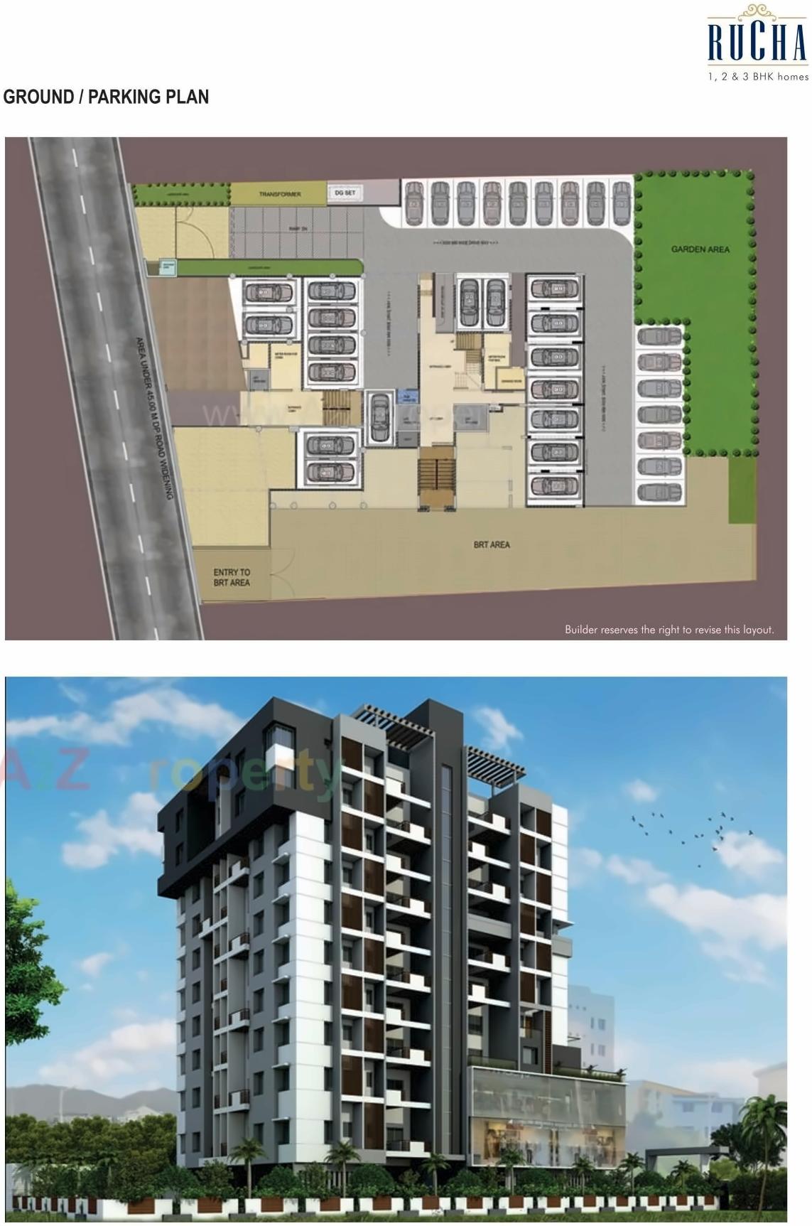 Layout of real estate project Rucha located at Punawale, Pune, Maharashtra