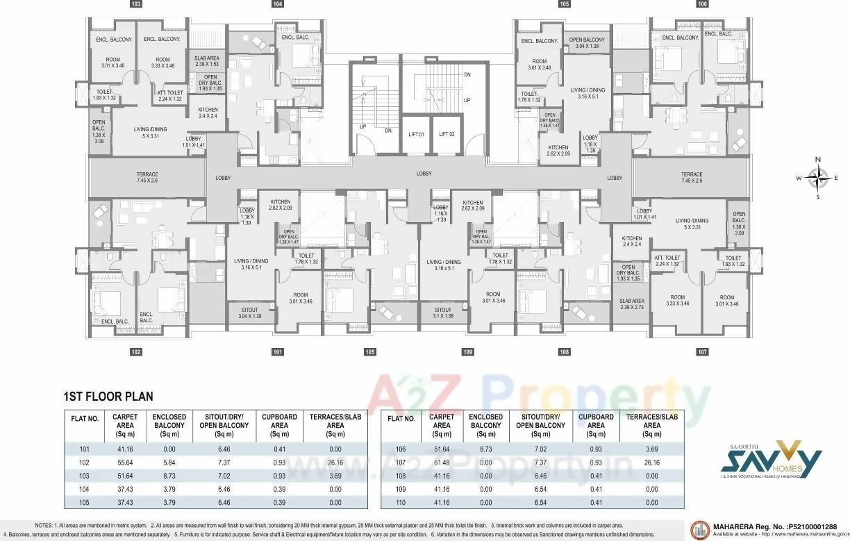 Layout of real estate project Saarrthi Savvy Homes located at Hinjavadi-ct, Pune, Maharashtra