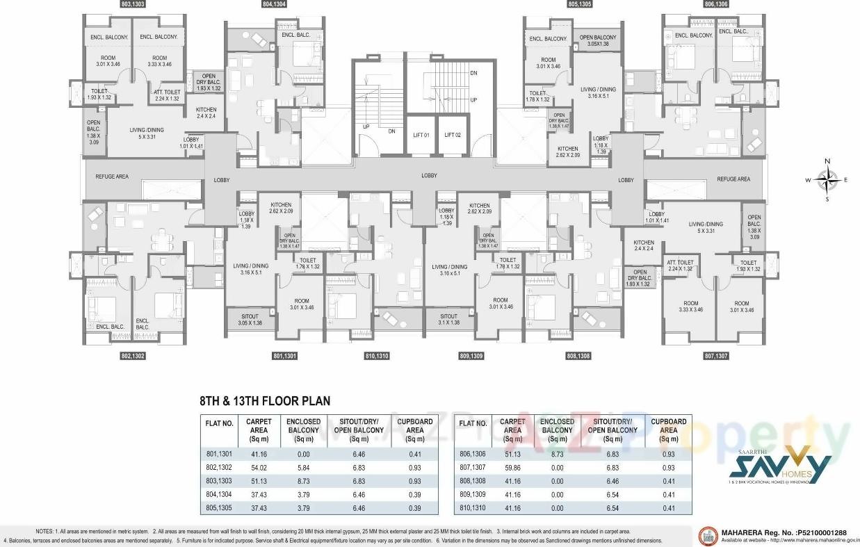 Layout of real estate project Saarrthi Savvy Homes located at Hinjavadi-ct, Pune, Maharashtra