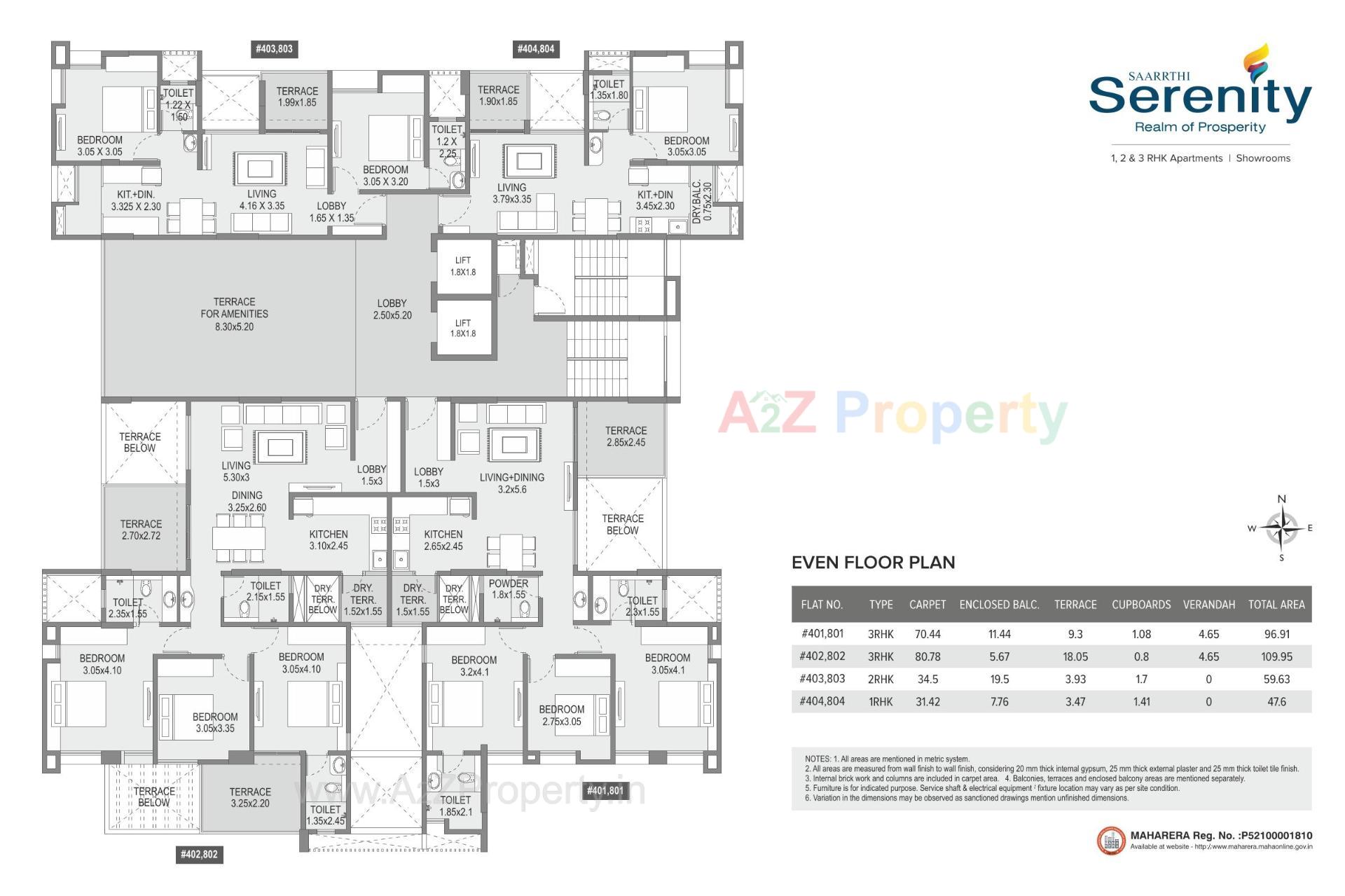 Layout of real estate project Saarrthi Serenity located at Kothrud, Pune, Maharashtra