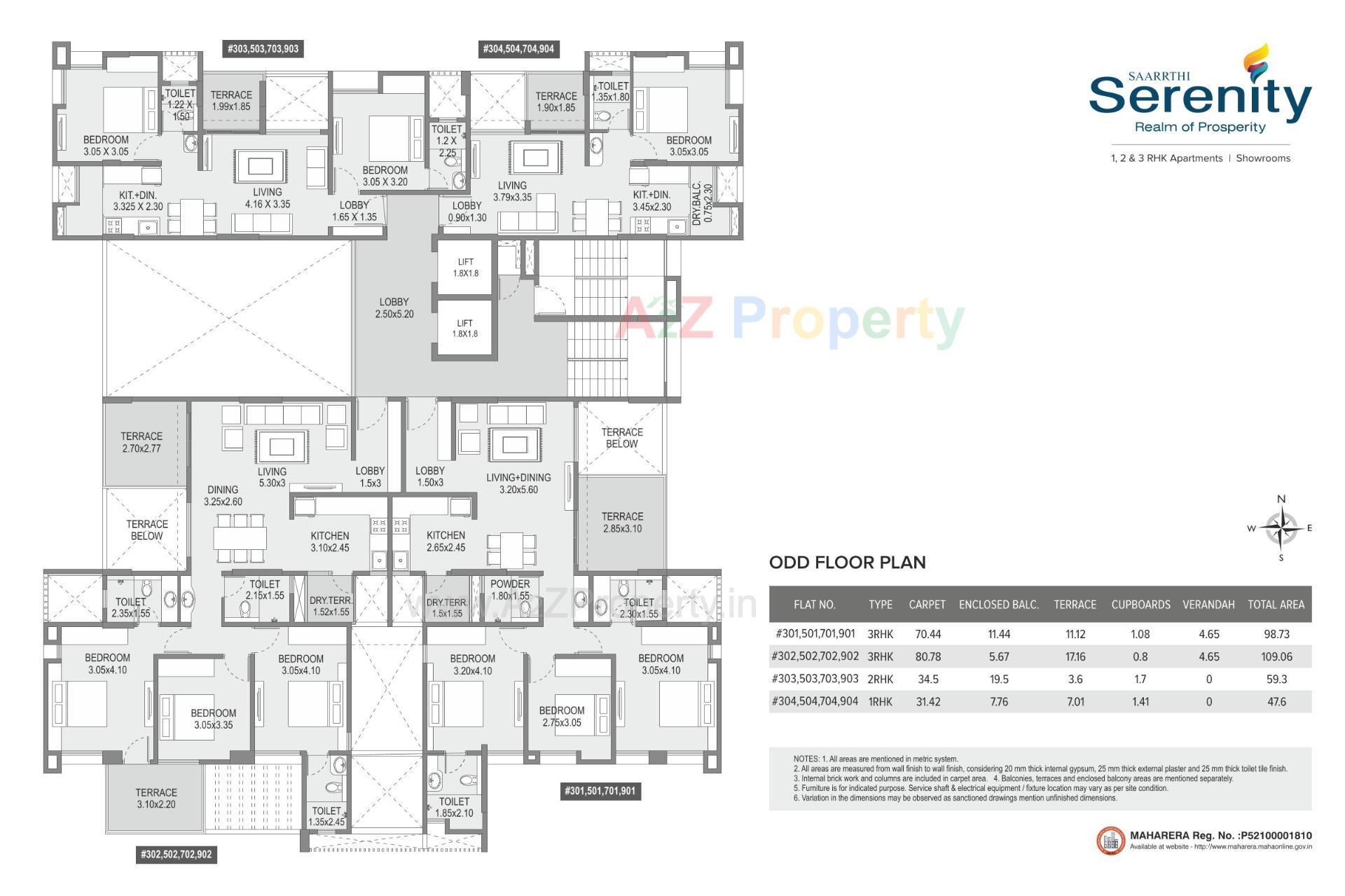 Layout of real estate project Saarrthi Serenity located at Kothrud, Pune, Maharashtra