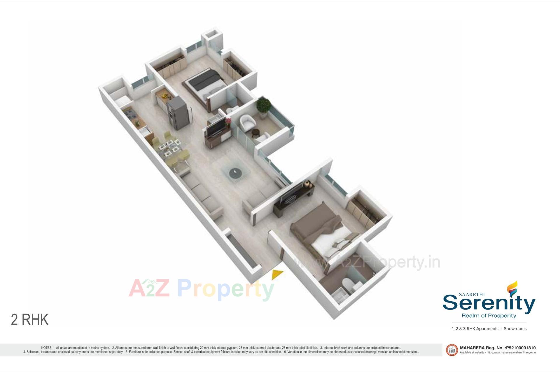 Layout of real estate project Saarrthi Serenity located at Kothrud, Pune, Maharashtra