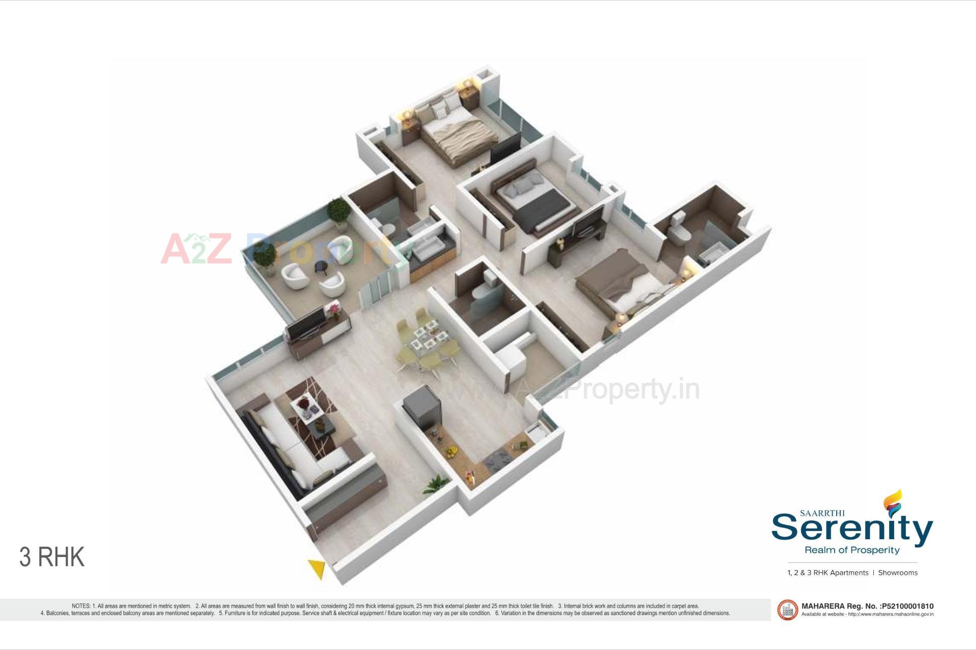 Layout of real estate project Saarrthi Serenity located at Kothrud, Pune, Maharashtra