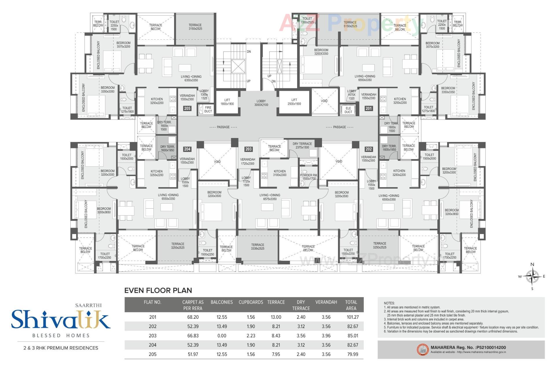 Layout of real estate project Saarrthi Shivalik located at Kothrud, Pune, Maharashtra