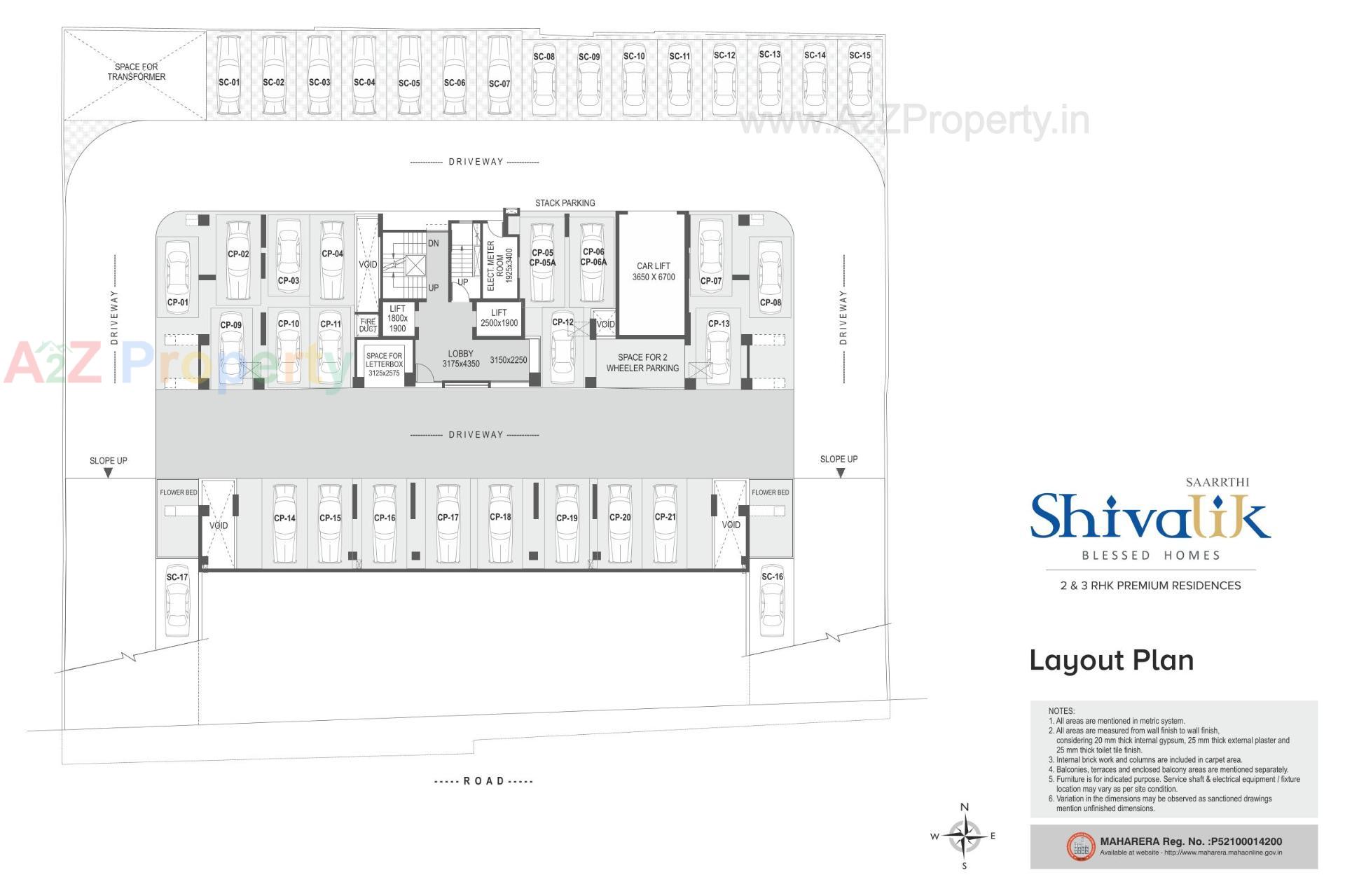 Layout of real estate project Saarrthi Shivalik located at Kothrud, Pune, Maharashtra