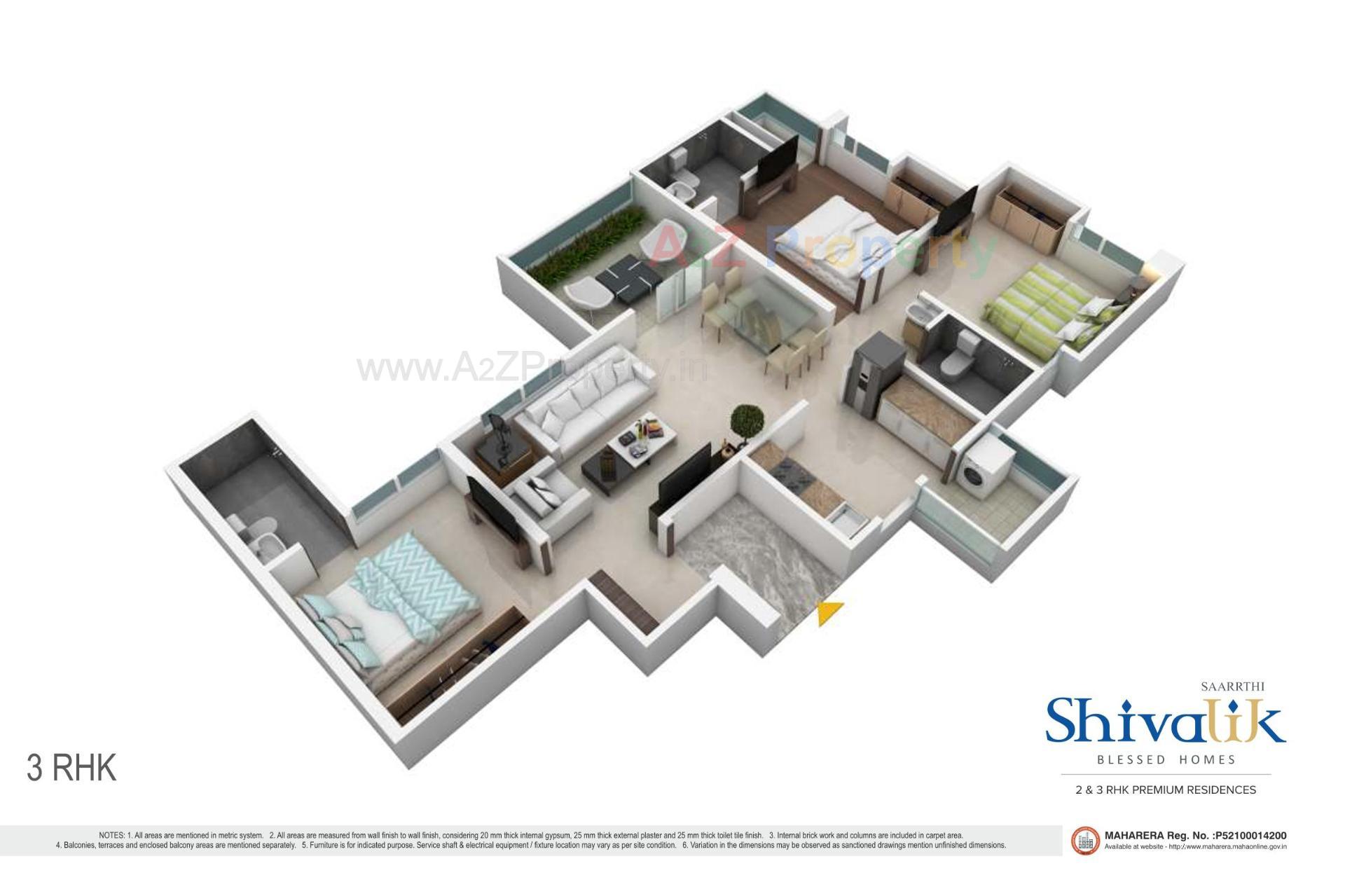 Layout of real estate project Saarrthi Shivalik located at Kothrud, Pune, Maharashtra