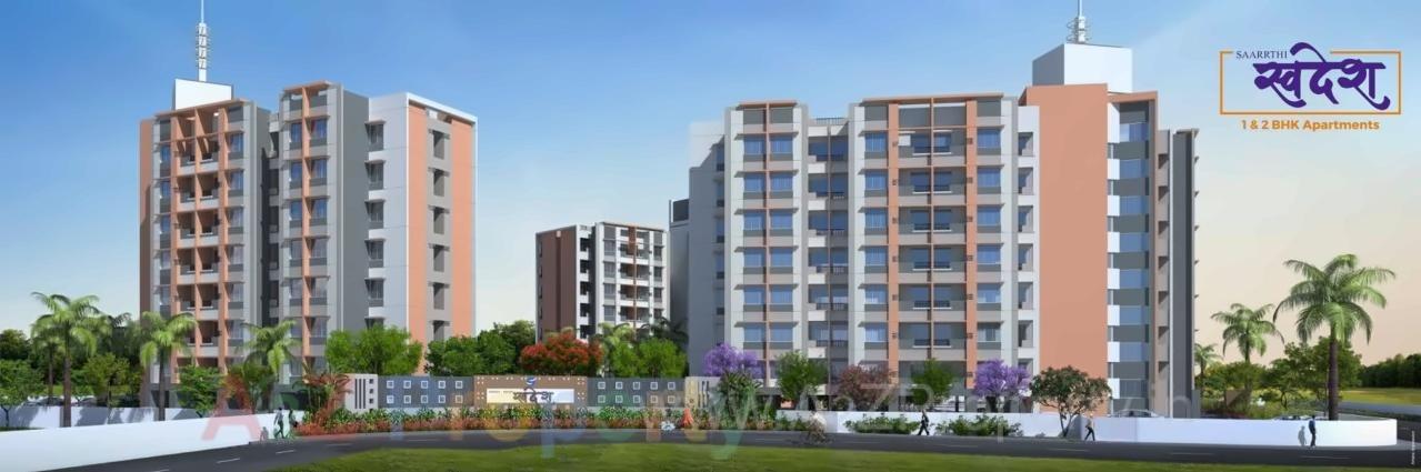 3D Elevation of real estate project Saarrthi Swadesh located at Jambhul, Pune, Maharashtra