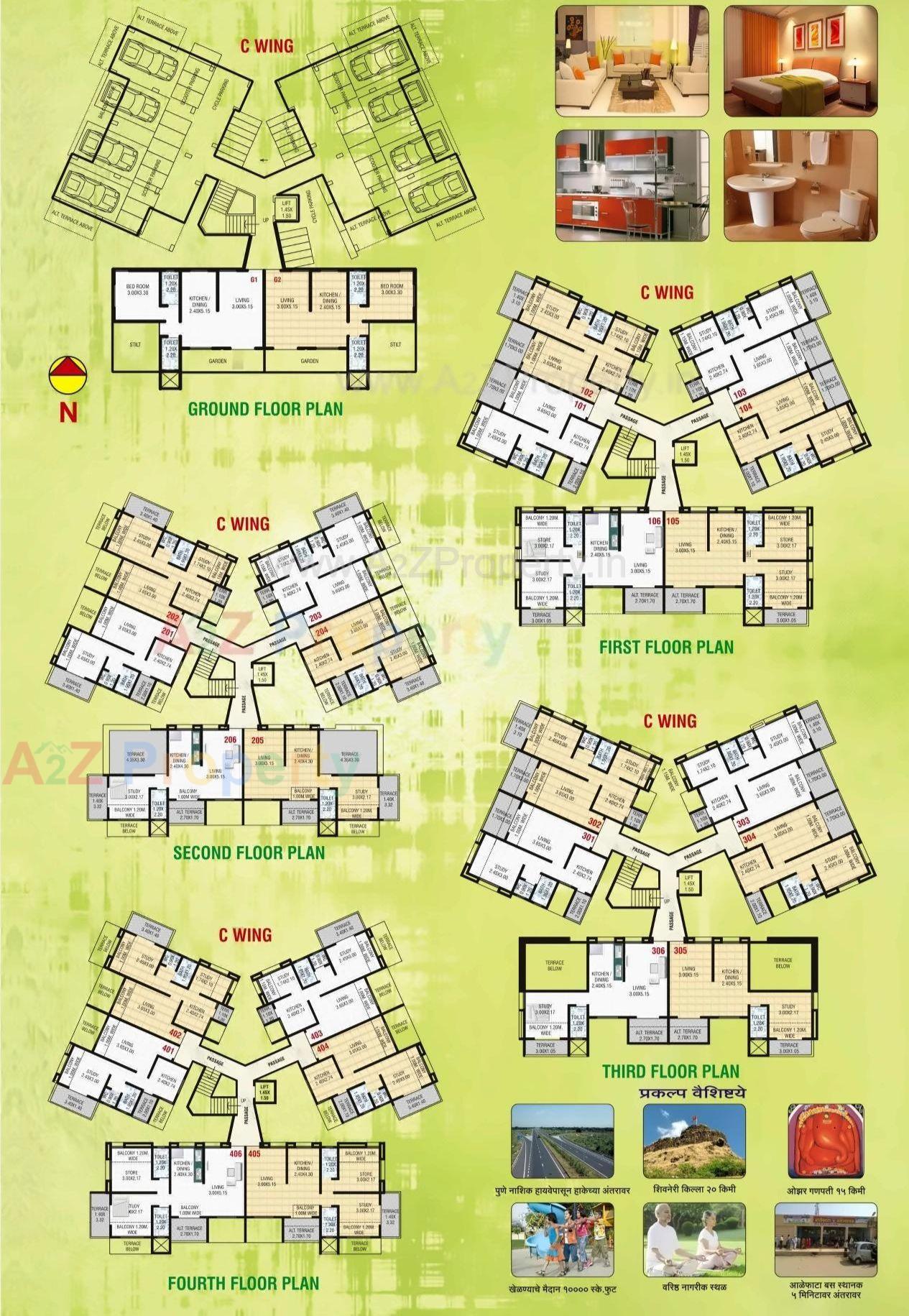 Layout of real estate project Saarvi Nisarg located at Alefata-nv, Pune, Maharashtra