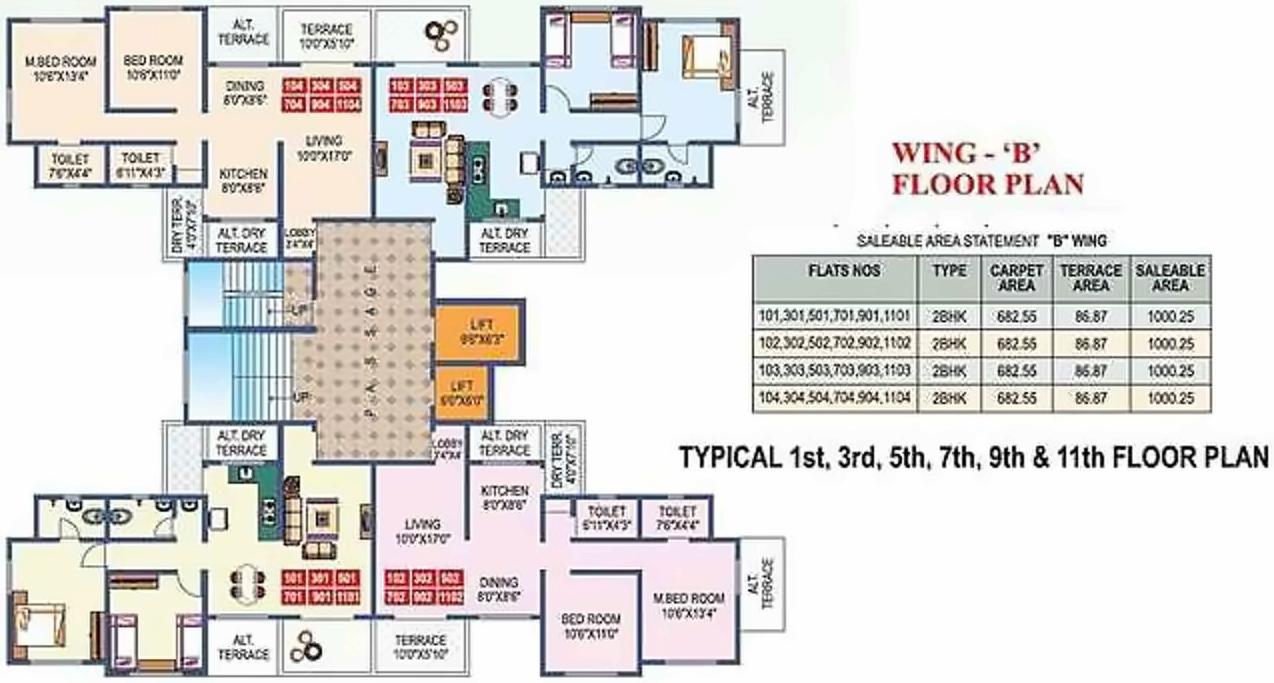 Layout of real estate project Sahil Vighnesh Residency located at Wakad, Pune, Maharashtra