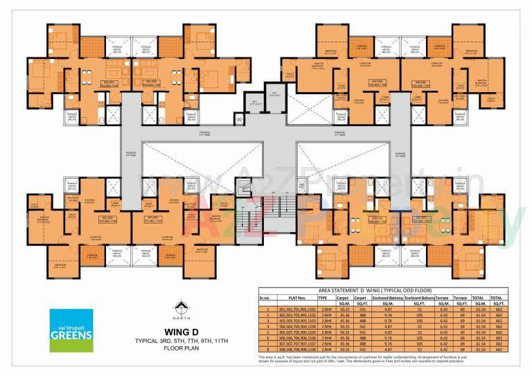 Floor Plan_d_odd 768x543 1 of real estate project Sai Tirupati Greens located at Charholi, Pune, Maharashtra