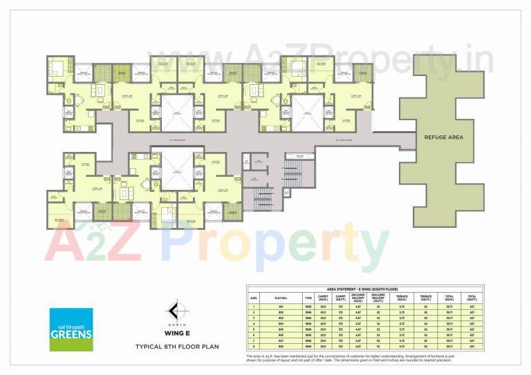 Floor Plan_e_8th 768x543 1 of real estate project Sai Tirupati Greens located at Charholi, Pune, Maharashtra