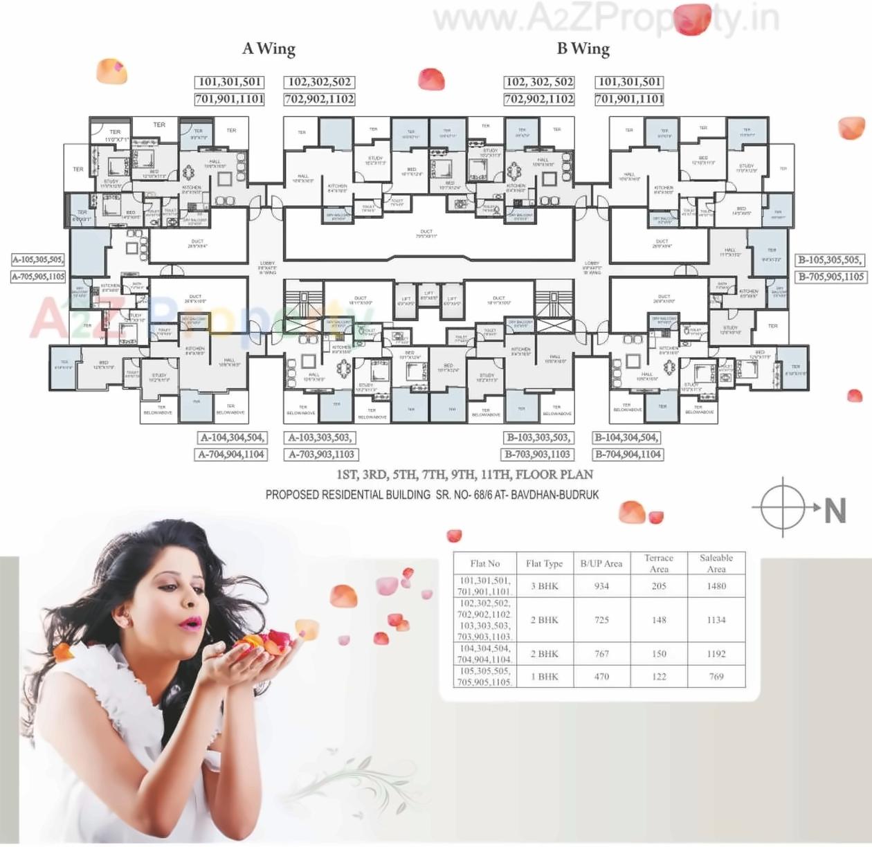 Layout of real estate project Sai Velocity located at Bavadhan-bk, Pune, Maharashtra