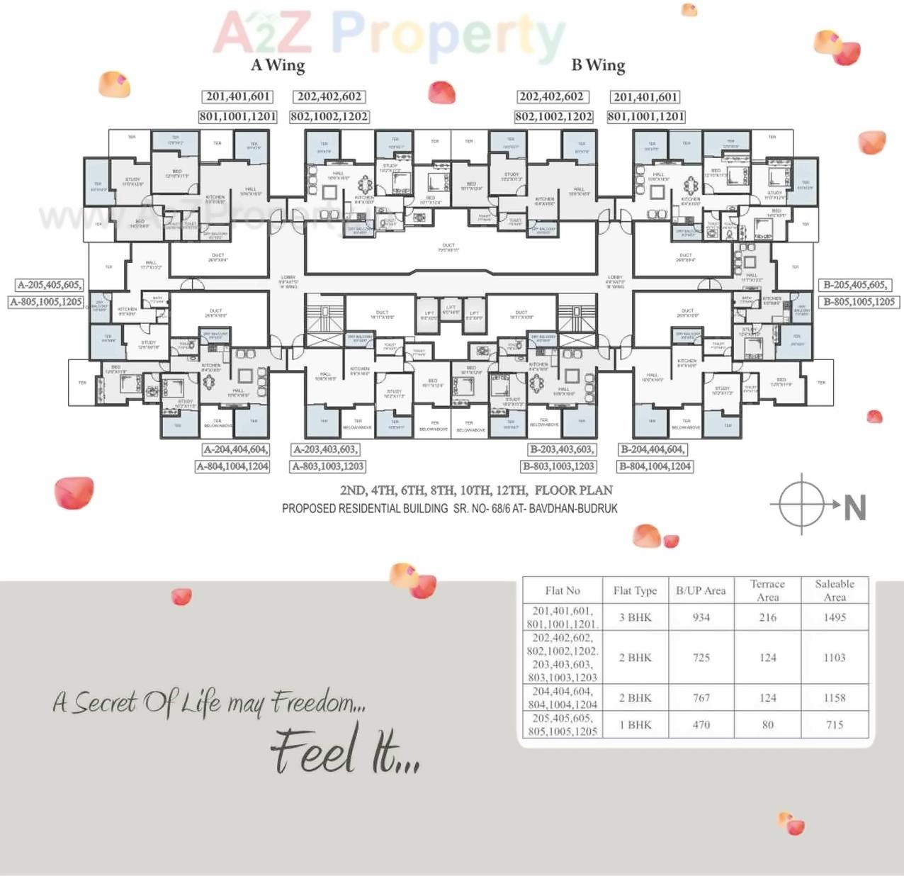 Layout of real estate project Sai Velocity located at Bavadhan-bk, Pune, Maharashtra