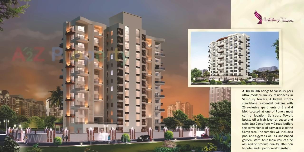 3D Elevation of real estate project Salisbury Towers located at Gultekadi, Pune, Maharashtra