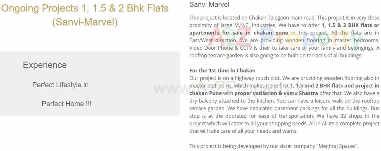  of real estate project Sanvi Marvel located at Mahalunge, Pune, Maharashtra