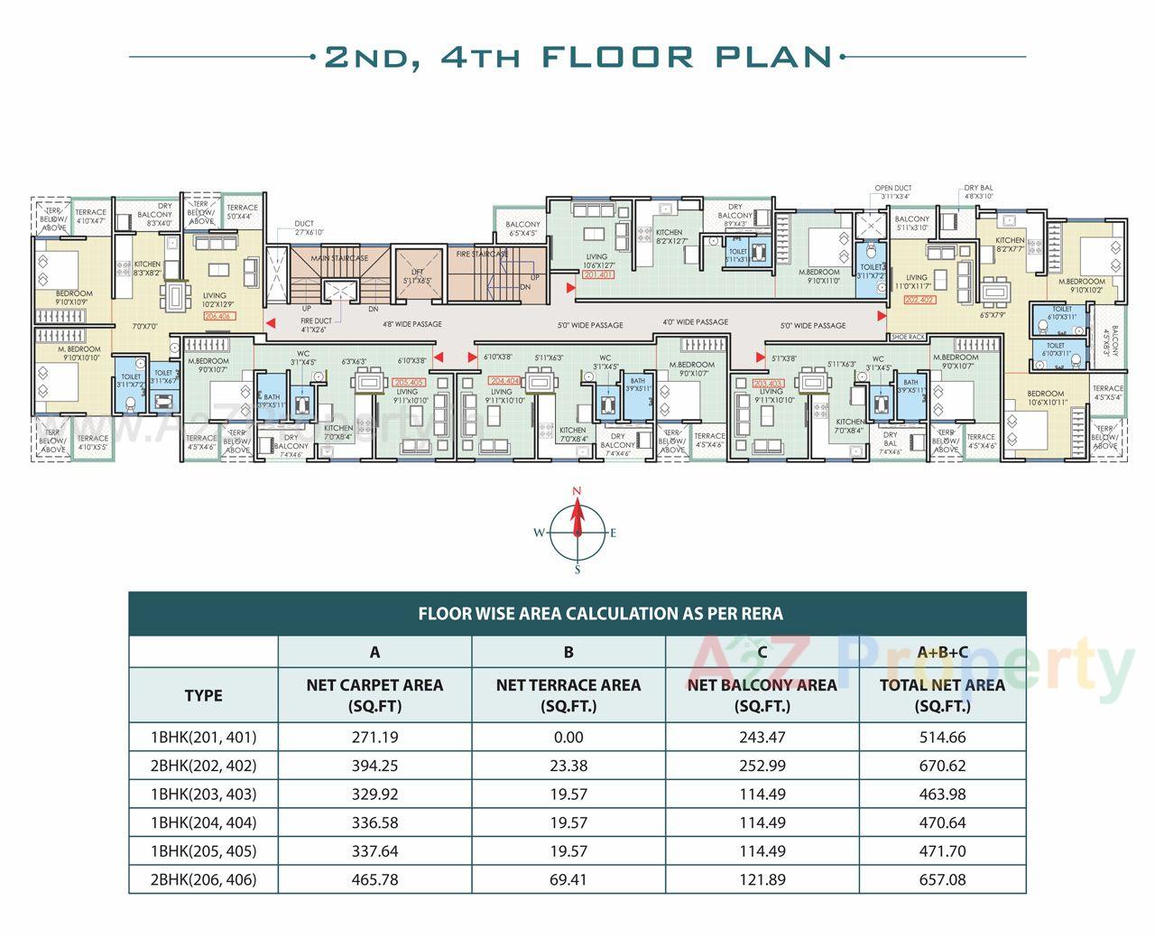 2 4 Floor Plan Big of real estate project Shankeshwar Wisdom located at Pimpri-chinchawad-m-corp, Pune, Maharashtra