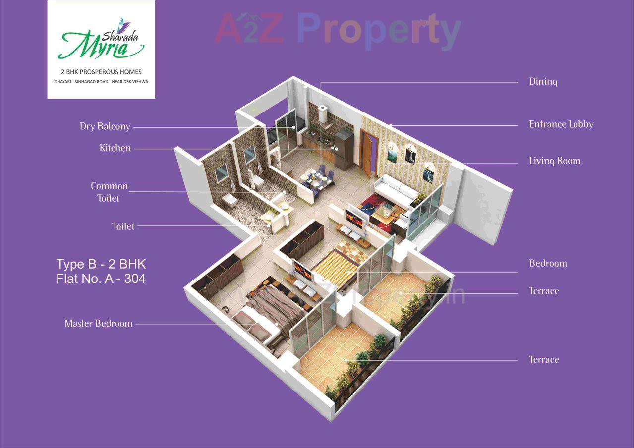 2 (1) of real estate project Sharada Myria B located at Kirkatwadi, Pune, Maharashtra