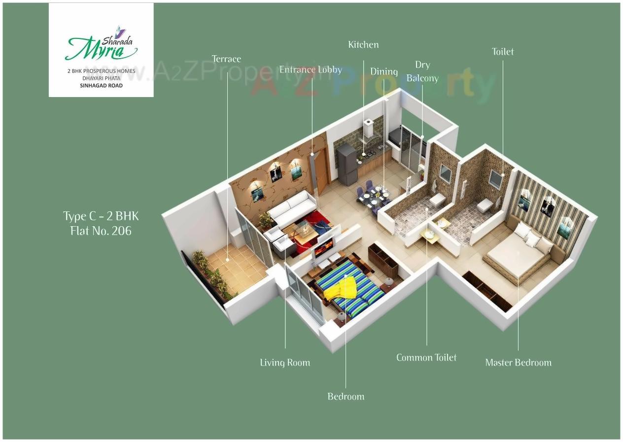 Layout of real estate project Sharada Myria located at Kirkatwadi, Pune, Maharashtra