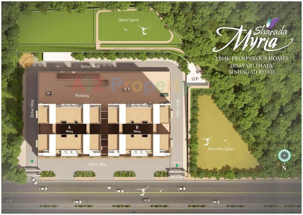 Layout of real estate project Sharada Myria located at Kirkatwadi, Pune, Maharashtra
