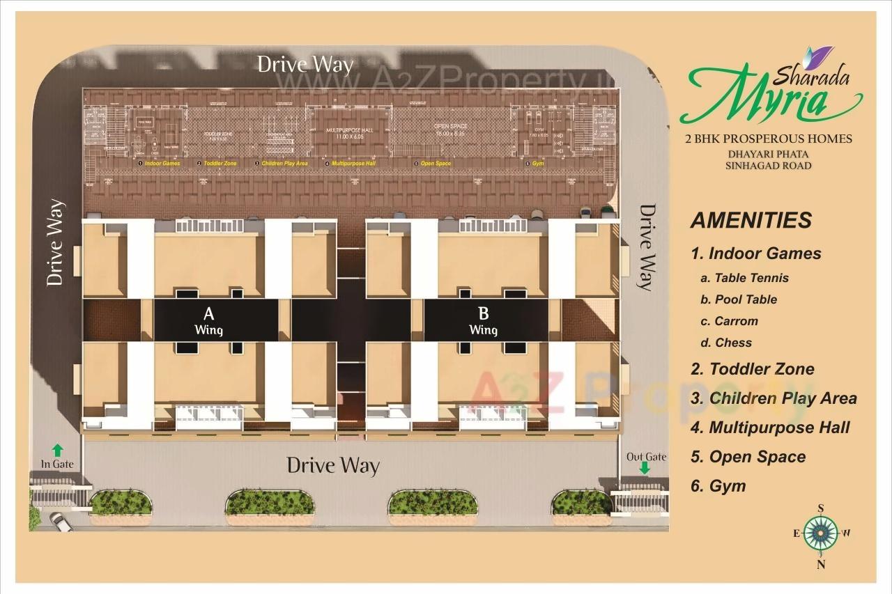 Layout of real estate project Sharada Myria located at Kirkatwadi, Pune, Maharashtra