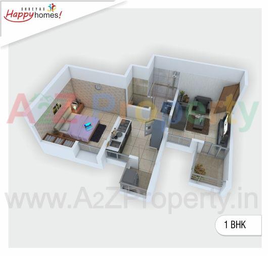1bhk of real estate project Shreyas Happy Homes located at Harishchandri, Pune, Maharashtra