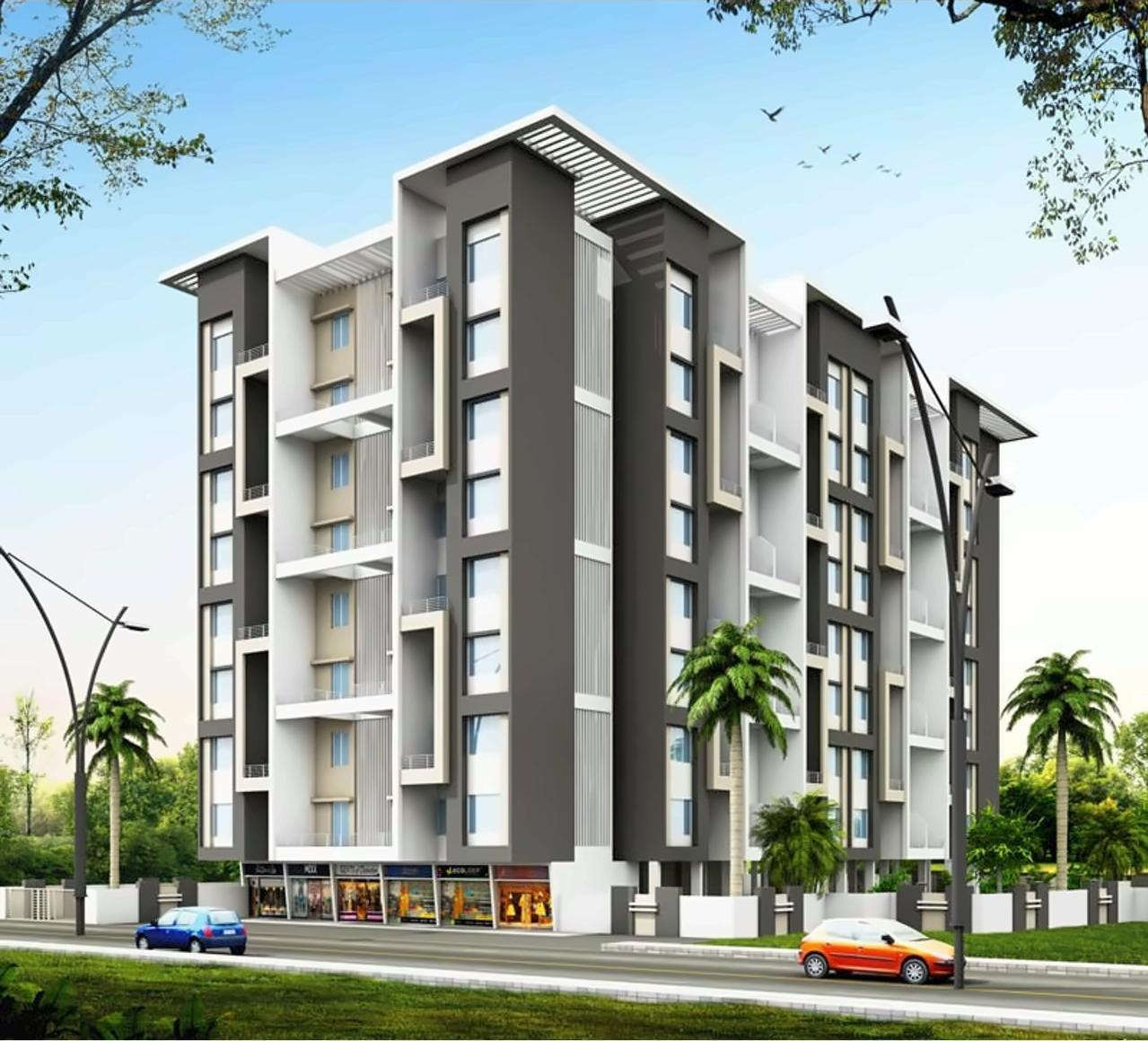 3D Elevation of real estate project Silver Karishma located at Pimpri-chinchawad-m-corp, Pune, Maharashtra