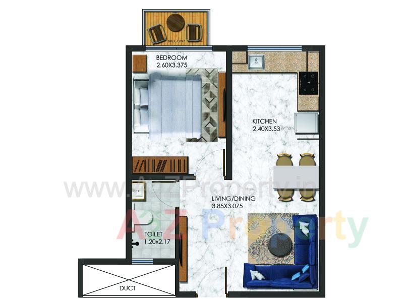 1bhk Unit of real estate project Singapune located at Charholi, Pune, Maharashtra