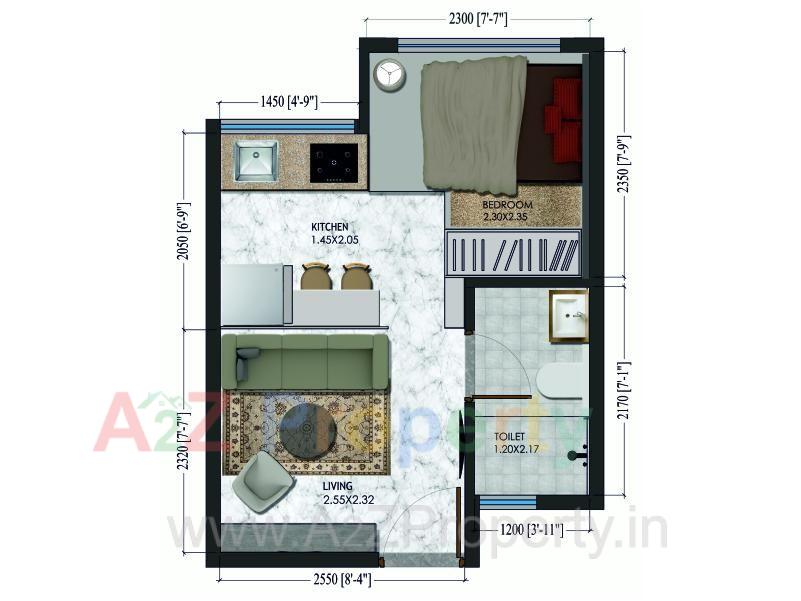 Studio of real estate project Singapune located at Charholi, Pune, Maharashtra