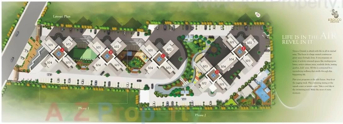 Layout of real estate project Sirocco Grande located at Punawale, Pune, Maharashtra