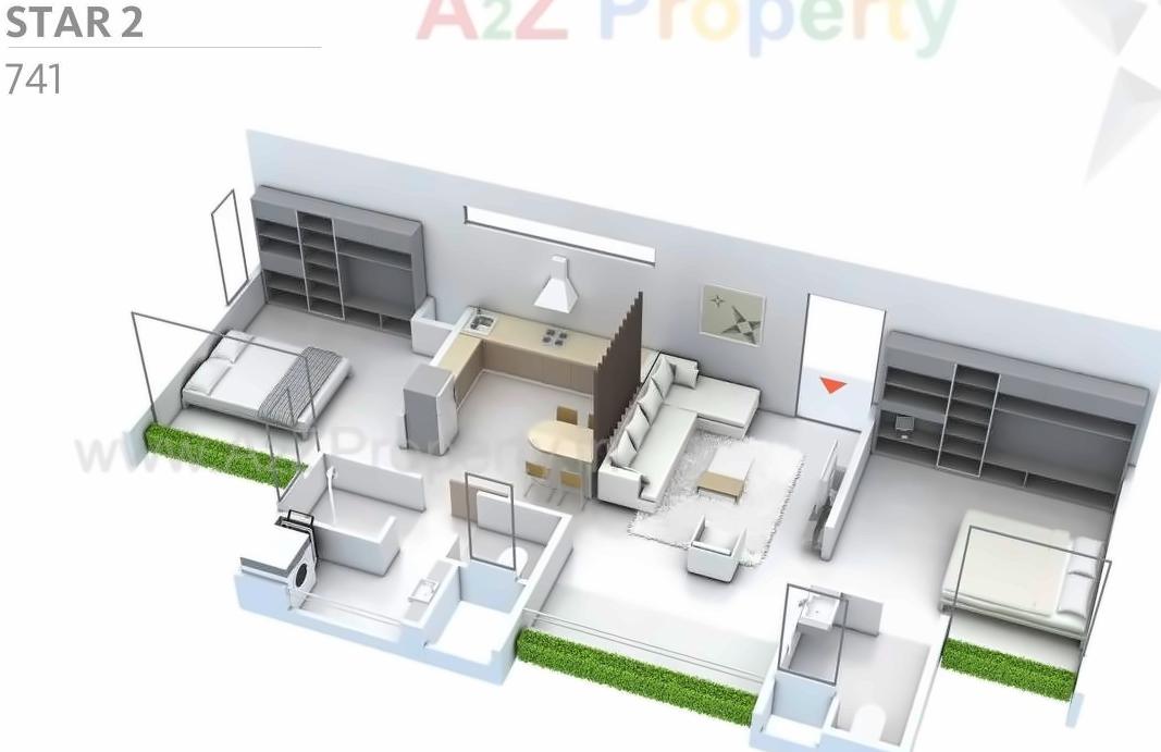 Layout of real estate project Skyi Star Towers located at Bhukum, Pune, Maharashtra
