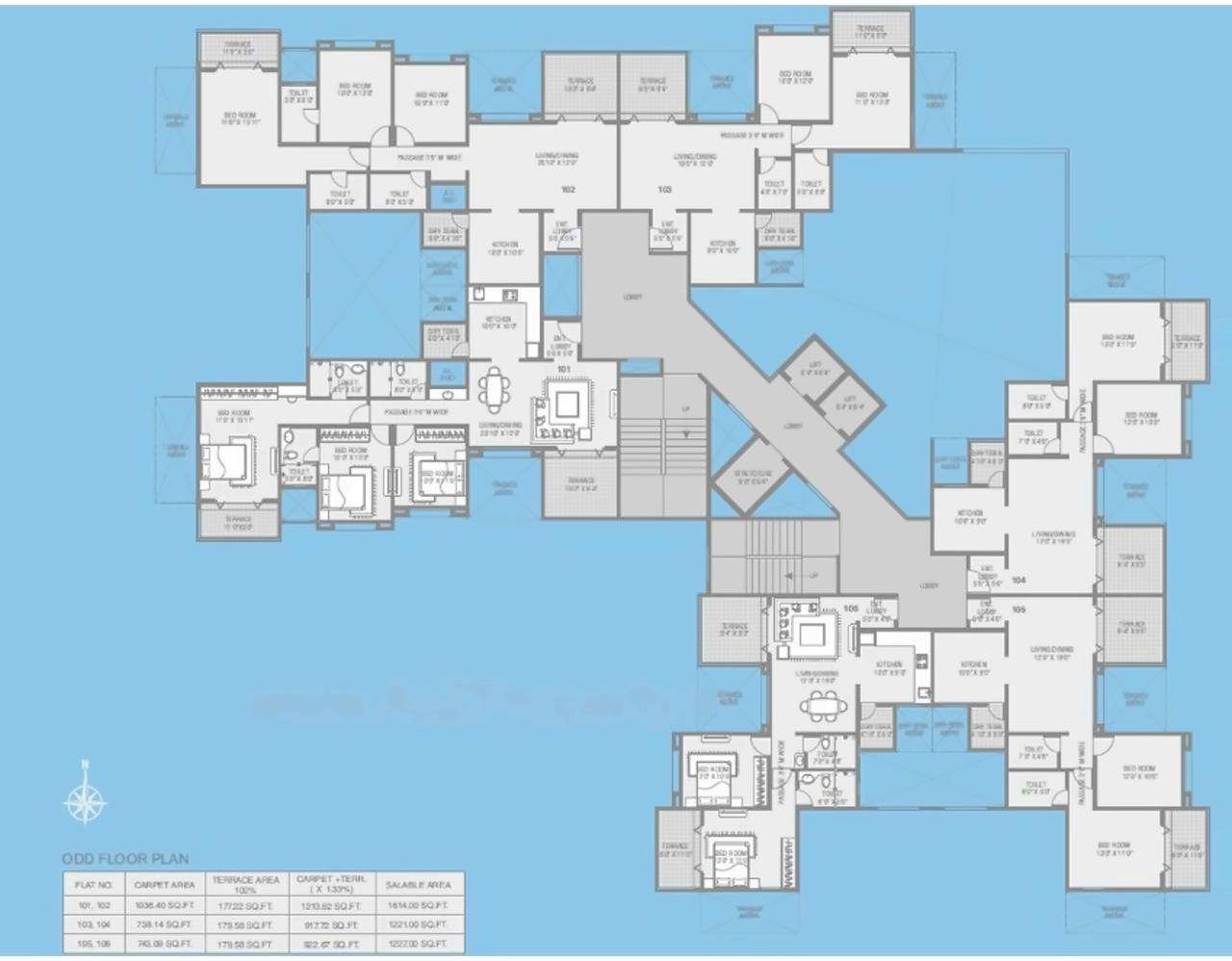 Layout of real estate project Skyscraper located at Tathwade, Pune, Maharashtra